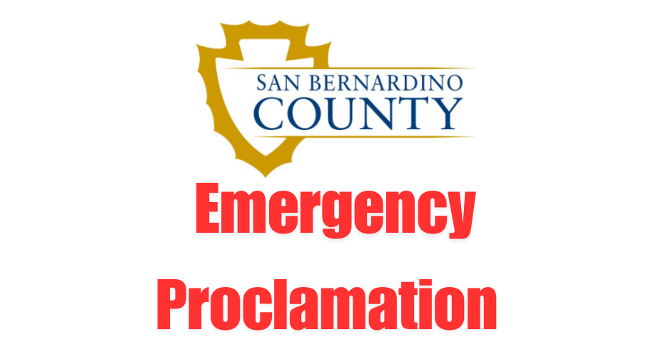 San Bernardino County Emergency Proclamation