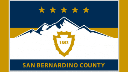 The new San Bernardino County flag 1853--mountains and five stars included.